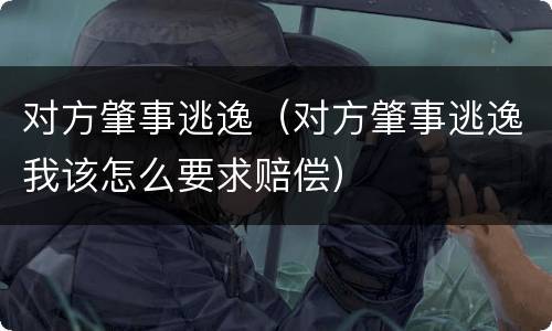 对方肇事逃逸（对方肇事逃逸我该怎么要求赔偿）