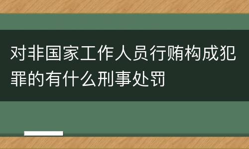 对非国家工作人员行贿构成犯罪的有什么刑事处罚
