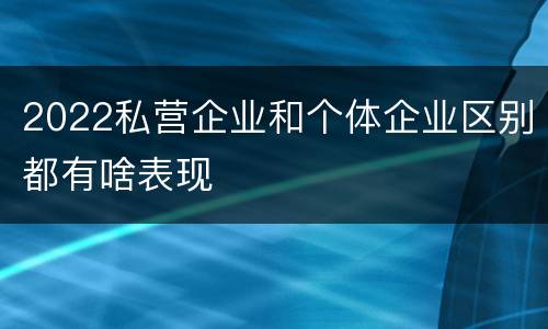 2022私营企业和个体企业区别都有啥表现