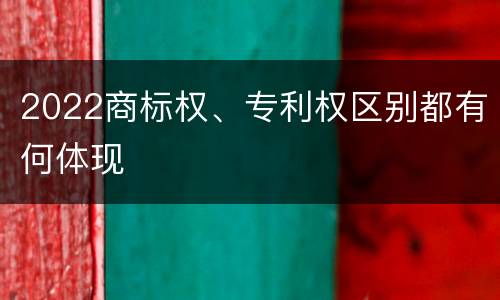 2022商标权、专利权区别都有何体现