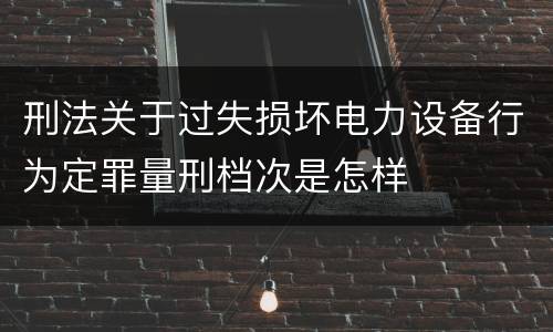 刑法关于过失损坏电力设备行为定罪量刑档次是怎样