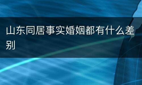 山东同居事实婚姻都有什么差别