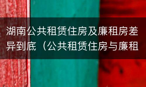 湖南公共租赁住房及廉租房差异到底（公共租赁住房与廉租房的区别）