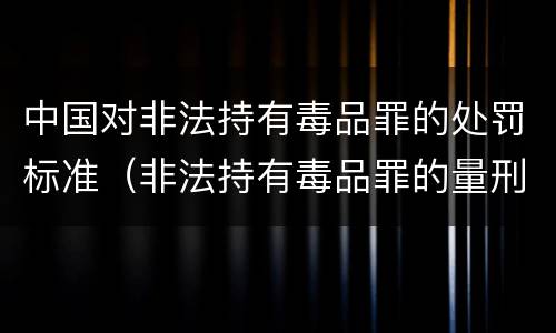 中国对非法持有毒品罪的处罚标准（非法持有毒品罪的量刑标准）