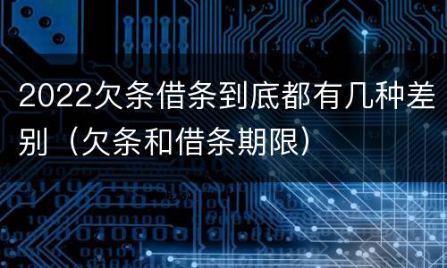 2022欠条借条到底都有几种差别（欠条和借条期限）
