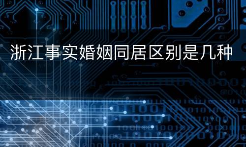 浙江事实婚姻同居区别是几种