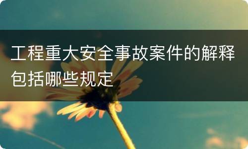 工程重大安全事故案件的解释包括哪些规定