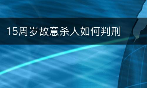 15周岁故意杀人如何判刑