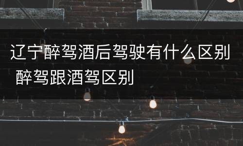 辽宁醉驾酒后驾驶有什么区别 醉驾跟酒驾区别