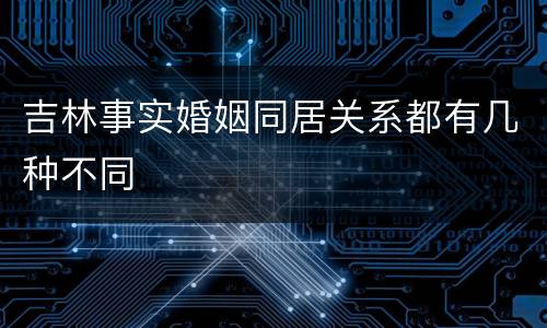 吉林事实婚姻同居关系都有几种不同