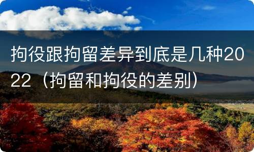 拘役跟拘留差异到底是几种2022（拘留和拘役的差别）