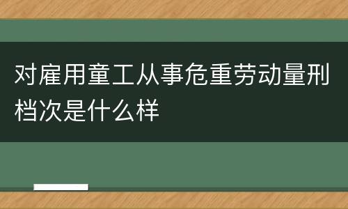 对雇用童工从事危重劳动量刑档次是什么样