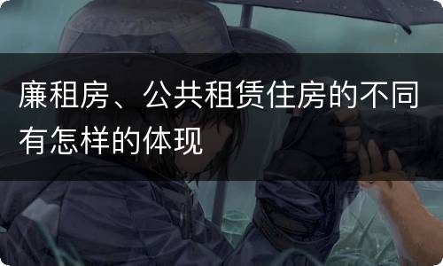 廉租房、公共租赁住房的不同有怎样的体现