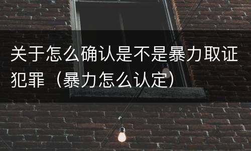 关于怎么确认是不是暴力取证犯罪（暴力怎么认定）