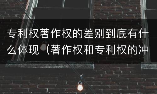 专利权著作权的差别到底有什么体现（著作权和专利权的冲突）