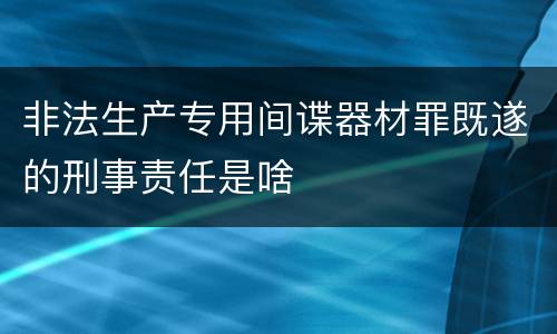 非法生产专用间谍器材罪既遂的刑事责任是啥