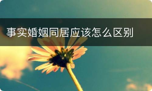 事实婚姻同居应该怎么区别