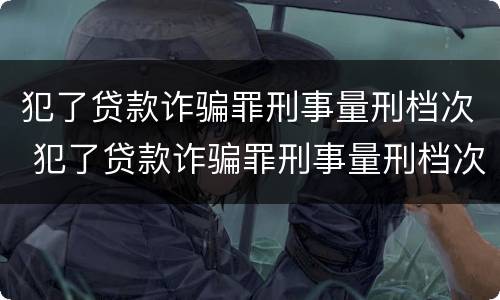 犯了贷款诈骗罪刑事量刑档次 犯了贷款诈骗罪刑事量刑档次怎么判