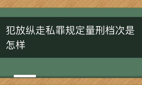 犯放纵走私罪规定量刑档次是怎样