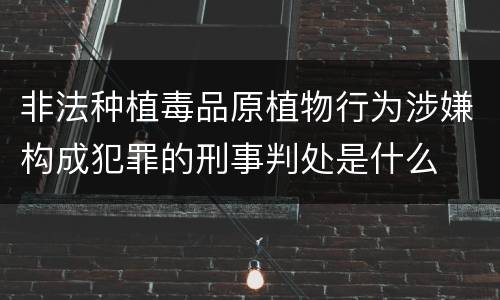 非法种植毒品原植物行为涉嫌构成犯罪的刑事判处是什么