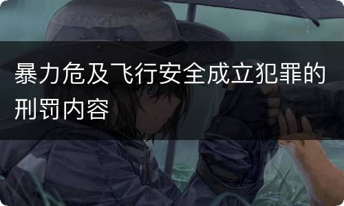 暴力危及飞行安全成立犯罪的刑罚内容