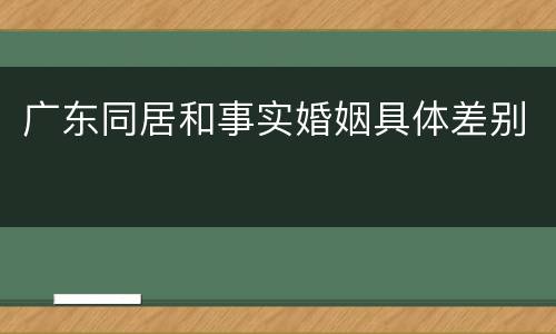 广东同居和事实婚姻具体差别