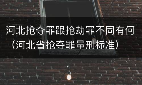 河北抢夺罪跟抢劫罪不同有何（河北省抢夺罪量刑标准）