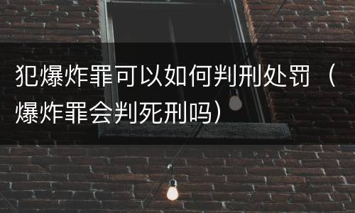 犯爆炸罪可以如何判刑处罚（爆炸罪会判死刑吗）