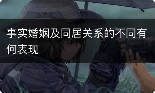 事实婚姻及同居关系的不同有何表现