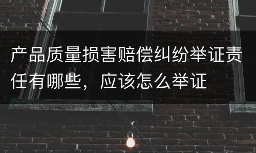 产品质量损害赔偿纠纷举证责任有哪些，应该怎么举证