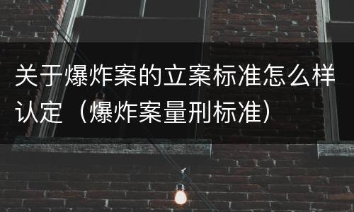 关于爆炸案的立案标准怎么样认定（爆炸案量刑标准）