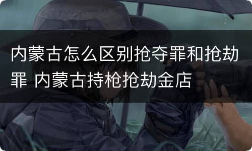 内蒙古怎么区别抢夺罪和抢劫罪 内蒙古持枪抢劫金店