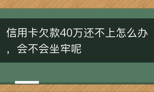 信用卡欠款40万还不上怎么办，会不会坐牢呢