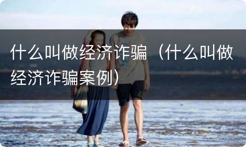 什么叫做经济诈骗（什么叫做经济诈骗案例）