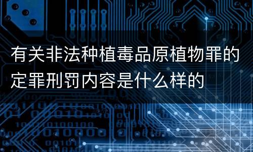 有关非法种植毒品原植物罪的定罪刑罚内容是什么样的