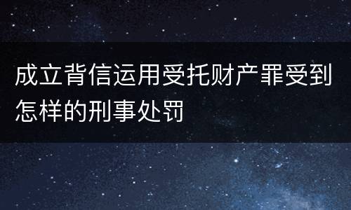 成立背信运用受托财产罪受到怎样的刑事处罚