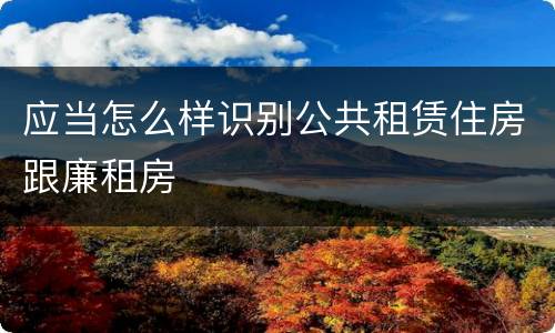 应当怎么样识别公共租赁住房跟廉租房