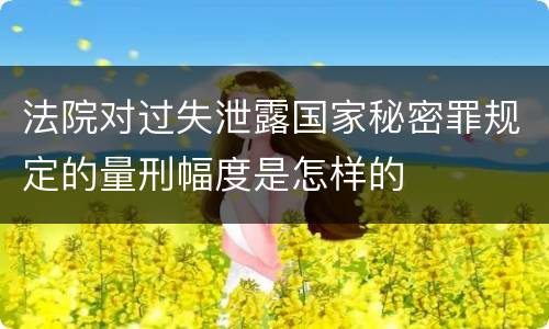 法院对过失泄露国家秘密罪规定的量刑幅度是怎样的