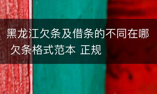 黑龙江欠条及借条的不同在哪 欠条格式范本 正规