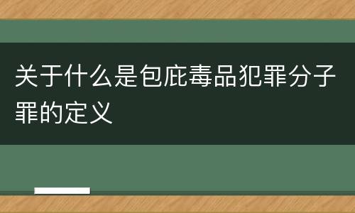 关于什么是包庇毒品犯罪分子罪的定义
