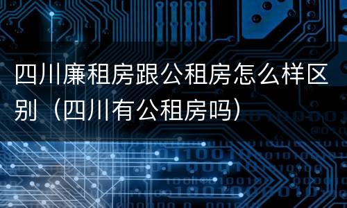四川廉租房跟公租房怎么样区别（四川有公租房吗）