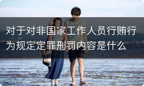 对于对非国家工作人员行贿行为规定定罪刑罚内容是什么