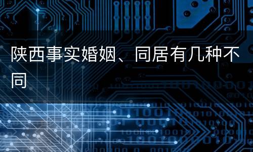 陕西事实婚姻、同居有几种不同