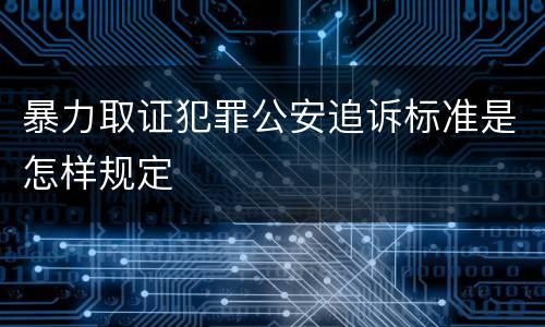 暴力取证犯罪公安追诉标准是怎样规定