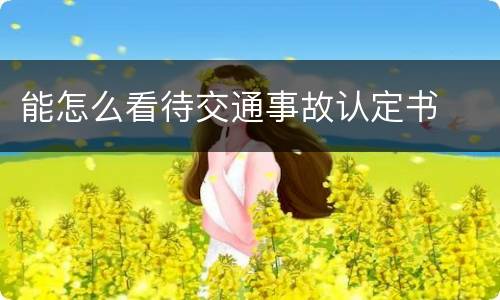 能怎么看待交通事故认定书