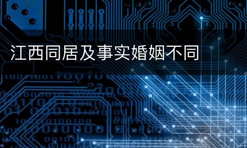 江西同居及事实婚姻不同