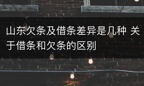 山东欠条及借条差异是几种 关于借条和欠条的区别