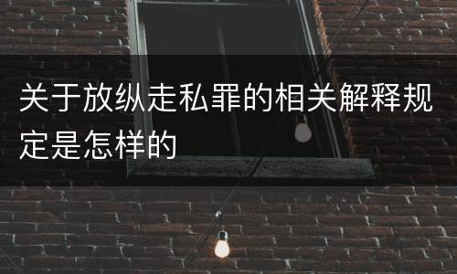 关于放纵走私罪的相关解释规定是怎样的