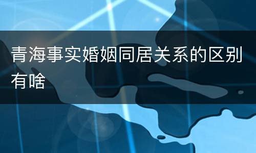 青海事实婚姻同居关系的区别有啥