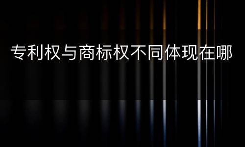 专利权与商标权不同体现在哪